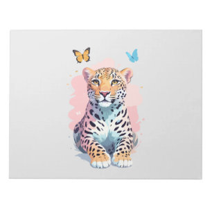Leopard Vector Butterfly Adorable Fun Animal Notizblock