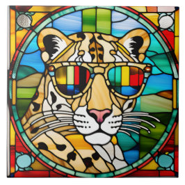 Leopard verklebte Glasdekorationsfolie Fliese