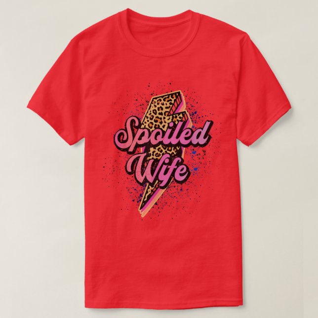 Leopard verwüstete Ehefrau Blitz Bolt Western Coun T-Shirt (Design vorne)