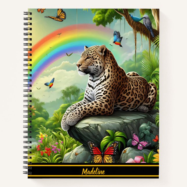 Leopard Vibe: Künstlerische Dschungel-Erholung Notizbuch (Vorderseite)