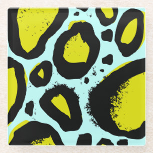 Leopard Vibrance: farbenfrohe wilde Texturen. Glasuntersetzer