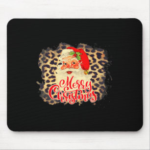 Leopard Vintag Santa Merry Weihnachtsmann Mousepad