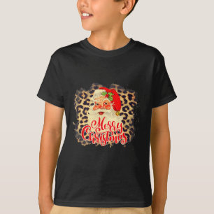 Leopard Vintag Santa Merry Weihnachtsmann T-Shirt