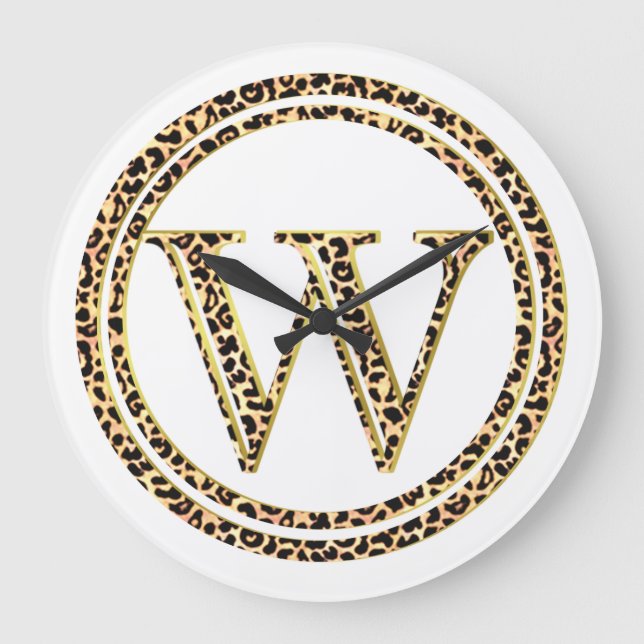 Leopard W Große Wanduhr (Vorderseite)