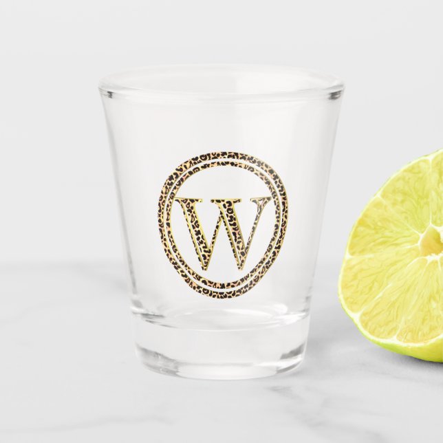 Leopard W Schnapsglas (Vorderseite)