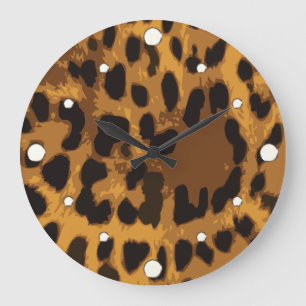 Leopard-Wandklemme Große Wanduhr
