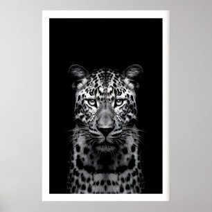 Leopard-Wandkunst Schwarz-Weiß-Fotografie Poster