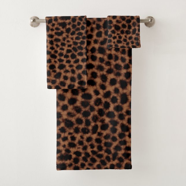 Leopard-Wasserfarbmuster Badhandtuch Set (Insitu)