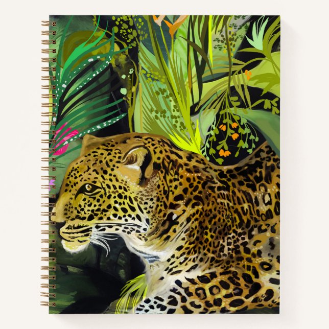 Leopard watch tropical jungle notizbuch (Vorderseite)