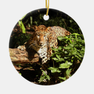 Leopard-Weihnachtsverzierung Keramik Ornament