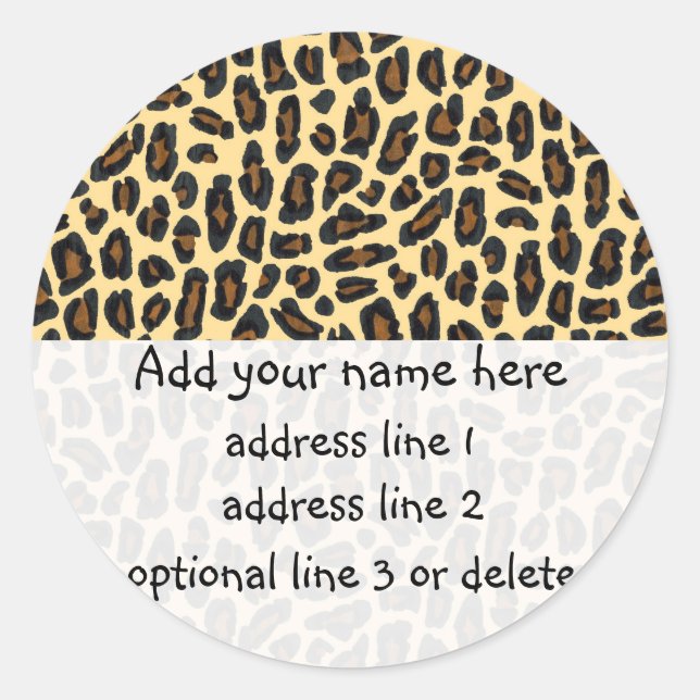 Leopard Wild Things Rücksendeadressen-Aufkleber Runder Aufkleber (Vorderseite)