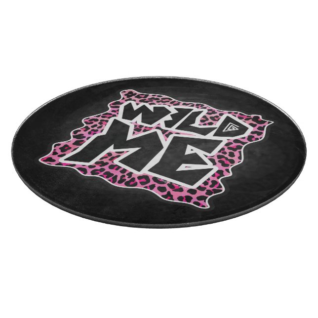 Leopard Wilde Me Schwarz und Hot Pink Design Schneidebrett (Ecke)