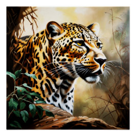 Leopard wildlife poster