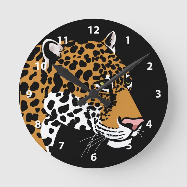 Leopard Wildlife Runde Wanduhr (Vorderseite)