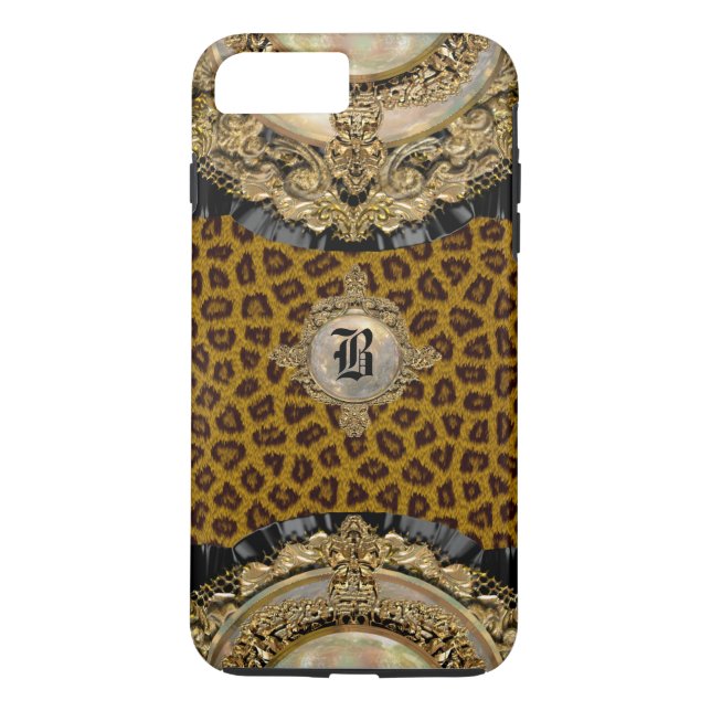 Leopard Wildroyce Elegant Monogram Plus Case-Mate iPhone Hülle (Rückseite)