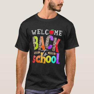 Leopard Willkommen zurück zur Schule Erster Schult T-Shirt