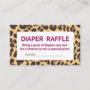 Leopard-Windelraffle-Einladung Begleitkarte