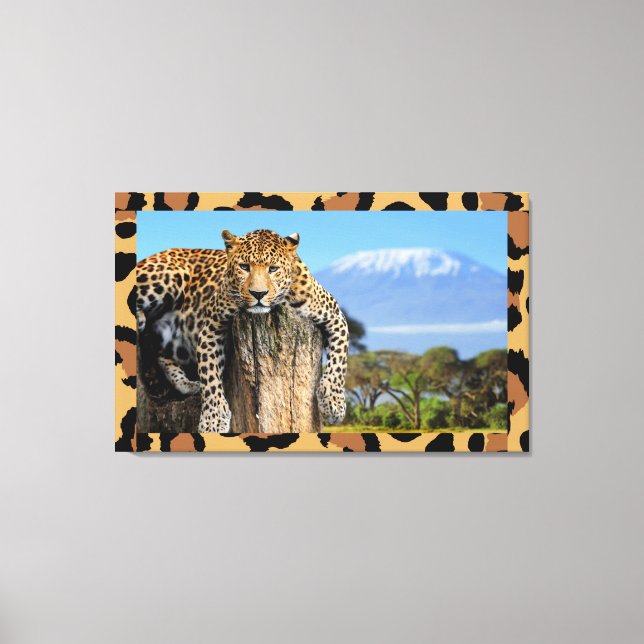 Leopard Wood Lounge Kunst, Dichtung und Musik Leinwanddruck (Vorderseite)