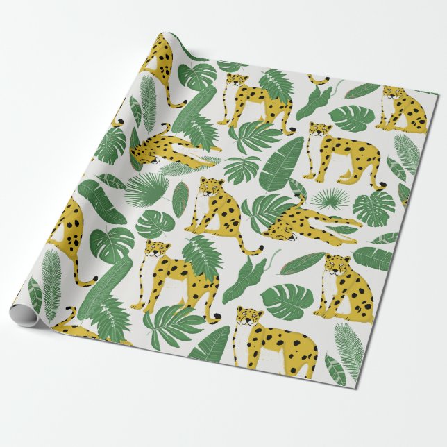 Leopard Wrapping Papier Geschenkpapier (Ungerollt)
