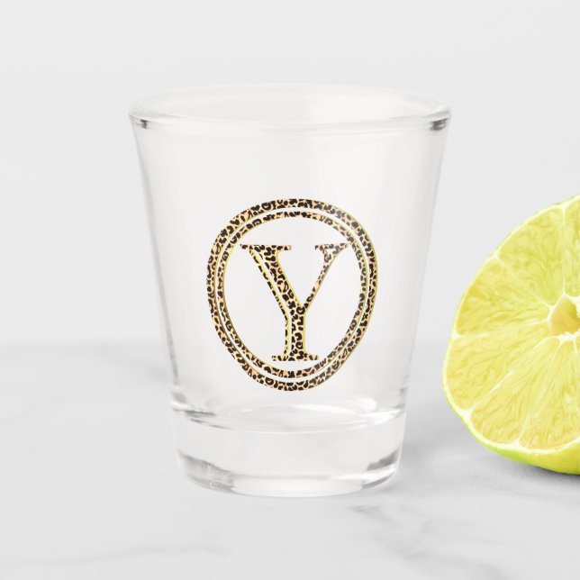 Leopard Y Schnapsglas (Vorderseite)