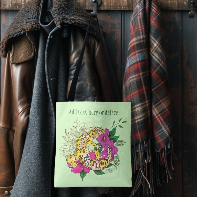 Leopard Yellow Gecko Green Tasche (Von Creator hochgeladen)