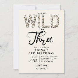 Leopard Young Wild Three Geburtstag Einladung