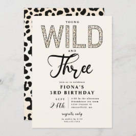 Leopard Young Wild Three Geburtstag Einladung