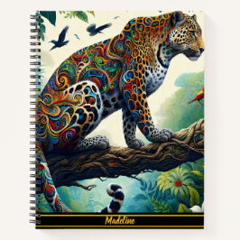Leopard Zeal: Lebhafte Dschungel-Muster Notizbuch