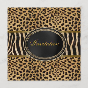 Leopard Zebra Party Einladung