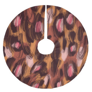 Leopard zeigt afrikanisches Tiermuster Polyester Weihnachtsbaumdecke