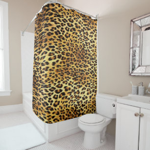 Leopard zeigt Camouflage-Mustermalerei Duschvorhang