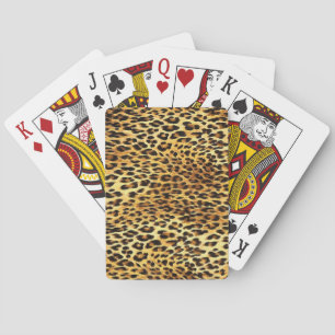 Leopard zeigt Camouflage-Mustermalerei Spielkarten