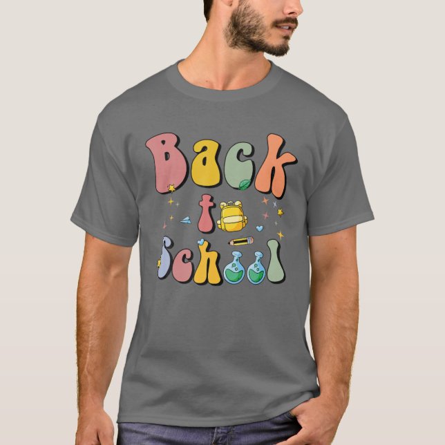 Leopard zurück zur Schule Lächeln Gesicht Lehrer L T-Shirt (Vorderseite)