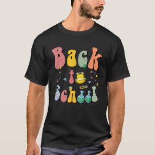 Leopard zurück zur Schule Lächeln Gesicht Lehrer L T-Shirt