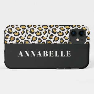 Leoparddruck Ersttypografie fett modernes Gold Case-Mate iPhone Hülle