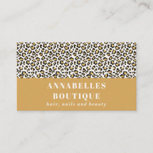 Leoparddruck Ersttypografie fett modernes Gold Visitenkarte