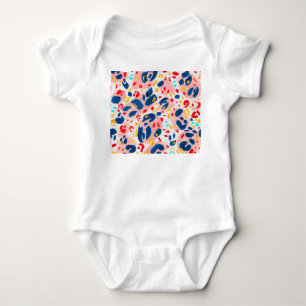 Leoparddruck: handbemalte Wasserfarbe. Baby Strampler