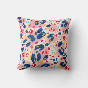 Leoparddruck: handbemalte Wasserfarbe. Kissen