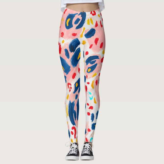 Leoparddruck: handbemalte Wasserfarbe. Leggings (Vorderseite)