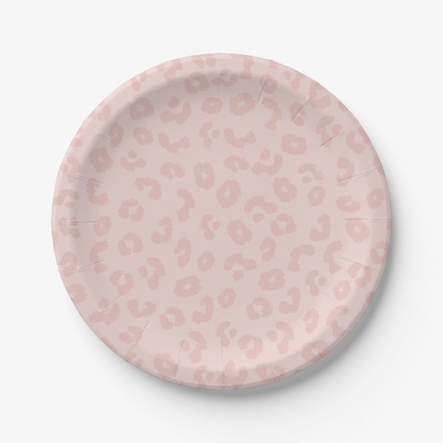 Leoparddruck in Rosa Pappteller (Vorderseite)