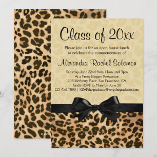 Leoparddruck mit Abschluss/Party Einladung