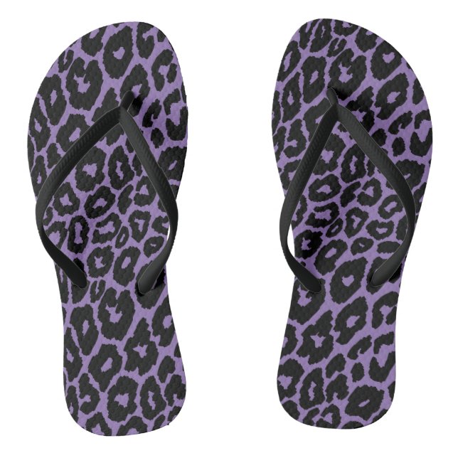 Leoparddruck mit Lila Hintergrund Flip Flops (Fußbett)