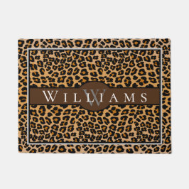 Leoparddruck mit Namen und Monogramm Fußmatte