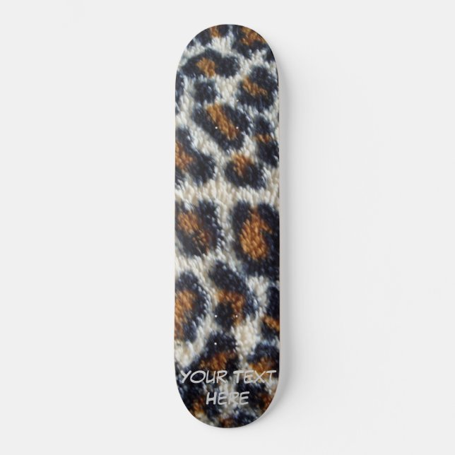 Leoparddruck-Mustervorlage des flippigen Spaßes Skateboard (Vorderseite)