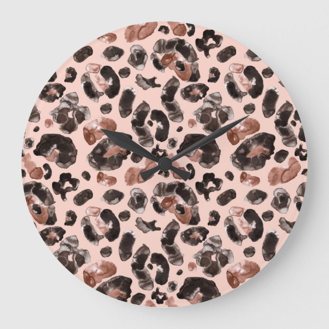 Leoparde, Tierhaut nahtlos Muster. Große Wanduhr (Vorderseite)