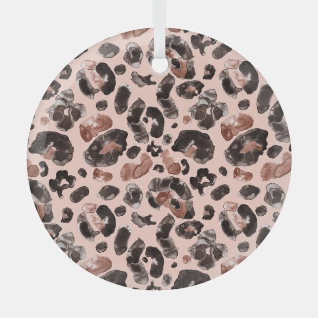 Leoparde, Tierhaut nahtlos Muster. Ornament Aus Glas (Vorderseite)