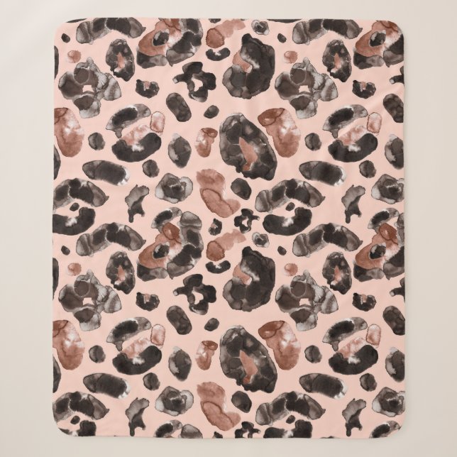 Leoparde, Tierhaut nahtlos Muster. Sherpadecke (Vorderseite)