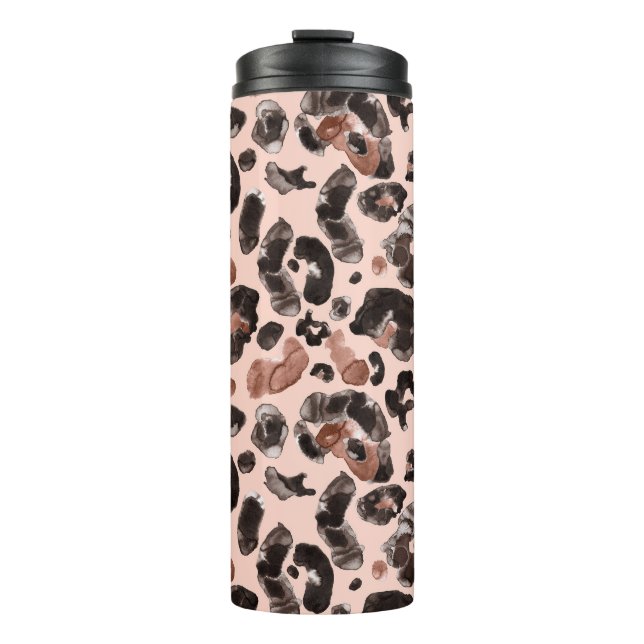 Leoparde, Tierhaut nahtlos Muster. Thermosbecher (Vorderseite)