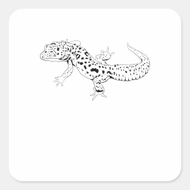 Leopardechse Quadratischer Aufkleber (Vorderseite)