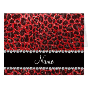 Leoparden aus individuelle Name, roter Glitzer